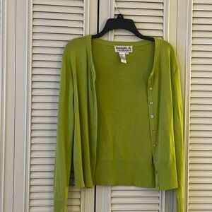 Joseph A. Lime Green Cardigan Sweater